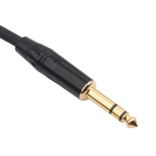 TISINO 6.35mm TRS Stereo Jack to XLR Male Balanced Signal Interconnect Cable Patch Cord Lead - 1m