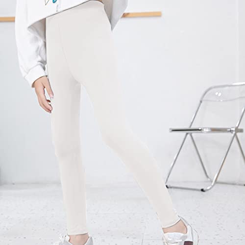 Moonker Cotton Thin Pants for Girls Solid Color Elastic Waist Stretchy Soft Comfy Leggings Lightweight Little2