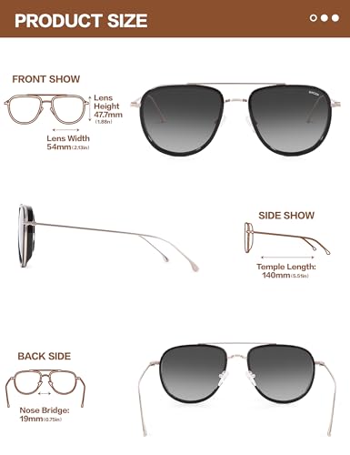 Image of BIRCEN Polarized Aviator Sunglasses Womens: Acetate Glasses UV Protection