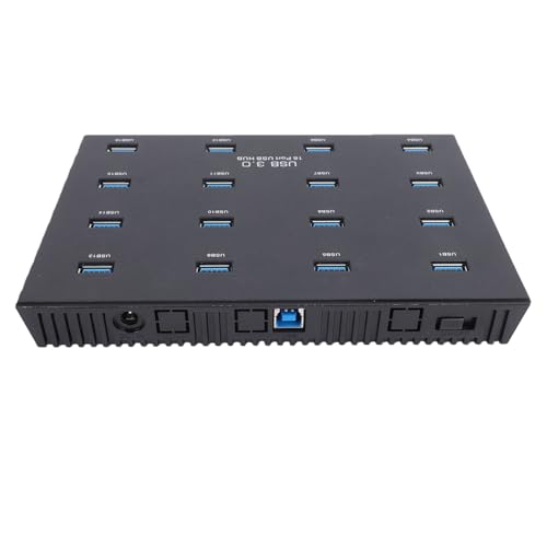 Sxhlseller Hub USB 3.0 de 16 Puertos, Concentrador Duplicador USB Industrial de Transferencia de Datos de 5 Gbps con 15 Lectores de Tarjetas para Pruebas por y Copia de Datos (UE)
