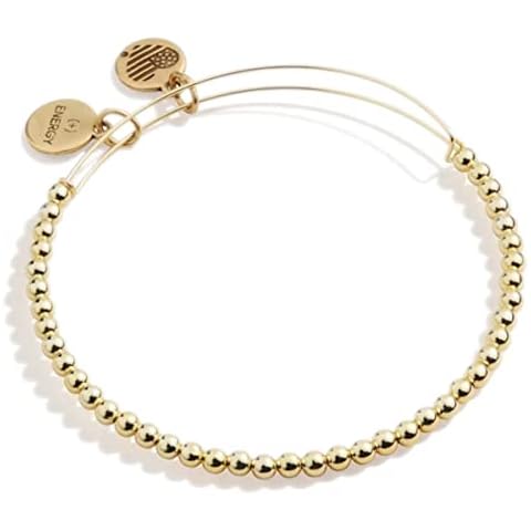 Alex and Ani Accents Beaded Expandable Bangle for Women, Dot Beads, Shiny Gold Finish, 2 to 3.5 in Cover