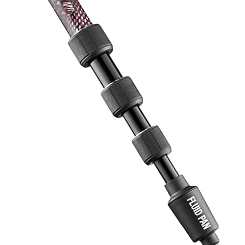 Manfrotto Element MII Video Aluminium Fluid Monopod, Slim and Lightweight, Loads up to 16kg, Foldable Fluid Base, 4 Sections, Twist Locks, for mirrorless and DSLR Cameras