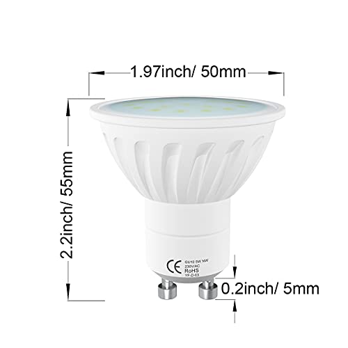 Lampaous 10 x 5 W GU10 LED Lampadina Bianco Caldo