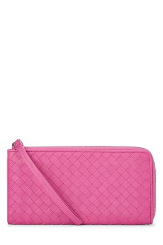 Pre-Loved Pink Intrecciato Zip Around Wallet, Pink