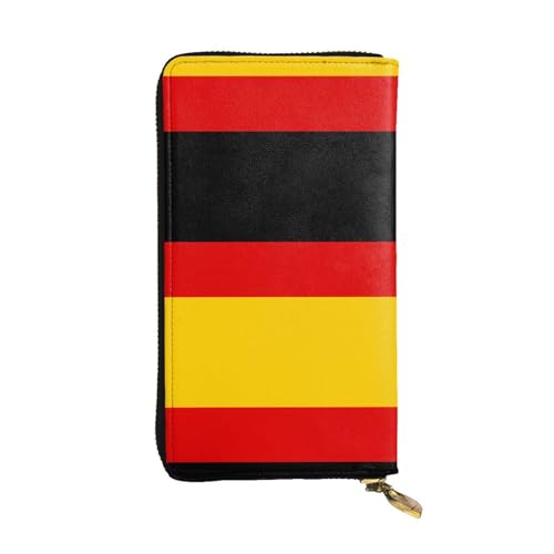 Portefeuille cuir imprimé drapeau allemand long porte-carte crédit pour voyage et quotidien