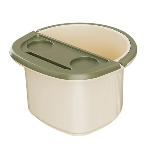 TISHITA Vasca Piedi Bacinella Pediluvio Secchio Pediluvio Bacinella Piedi Plastica Isolante Facile Da Trasportare Adatta Casa Relax Bagno, Beige