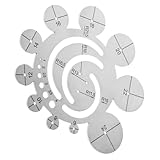 PHENOFICE レザークラフト用属製弧テンプレート定規 精密スケール付き耐久性革加工ツール 手作業品質