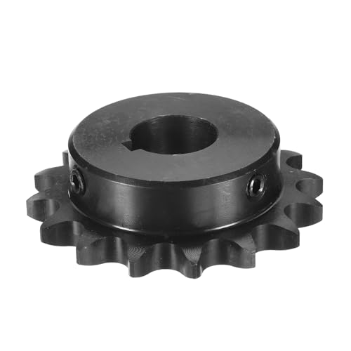 Image of uxcell #50 Chain Roller Sprocket B Type, 1 inch Bore 16 Tooth Single Strand Chain Sprocket, Carbon Steel, Keyway with Set Screws