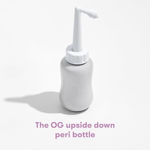 Image of Frida Mom Upside Down Peri Bottle Sprayer, Perineal Care & Postpartum Recovery, Portable Travel Bidet & Perineal Cleanser with Travel Bag, Postpartum Essential, Gray