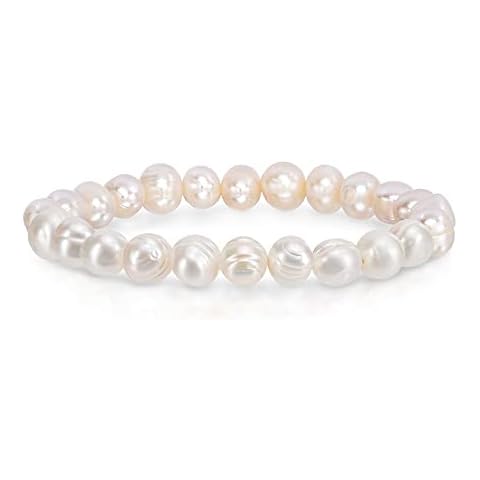 Savlano 8MM Cultured Freshwater Baroque Pearl Bracelet Cover