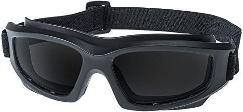 Tinted Motorcycle Goggles For Men: Heavy-Duty Riding Goggles. "No Foam" Design w/Hard Case, Microfiber Cleaning Cloth & Pouch Included by Get Lost (Smoke)