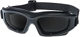 Tinted Motorcycle Goggles For Men: Heavy-Duty Riding Goggles. "No Foam" Design w/Hard Case, Microfib