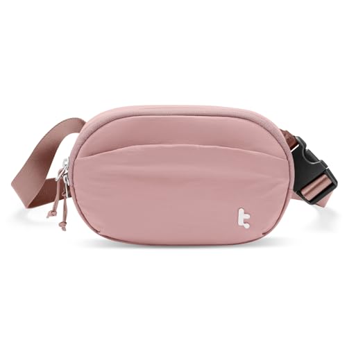 Image of tomtoc Belt Bag with RFID Blocking, Cross Body Fanny Pack for Women Men, Sling Waist Bags with Adjustable Strap for Travel Walk, Pink, 1.5L