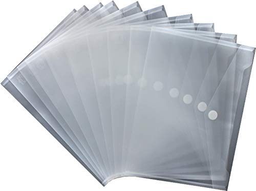 EXXO by HFP 90161 Dokumententaschen mit Klettverschluss, A4, 10 Stück, transparent, 335 mm x 240 mm