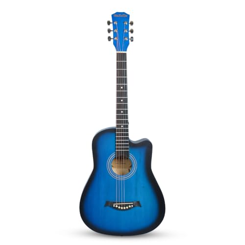 Image of Medellin M38BLTR 38 inch Beginner Acoustic Guitar with Truss Rod, Matte Blue