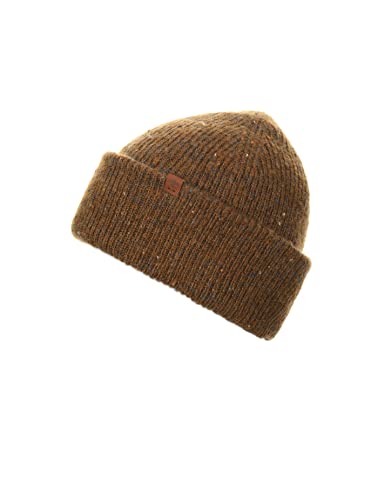 Bonnet en maille fine marron pour femme vêtement chaud d'hiver taille unique