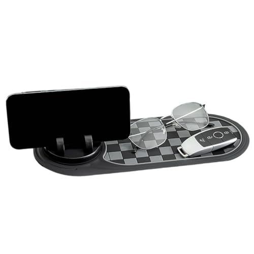 多機能カー滑り止めマット,オーガナイザー トレイ マット - 駐車番号付きスマホホルダー - 自動車 トラック 車両 ダッシュボード 内装 電子機器 ナビゲーション キー ガジェット 用