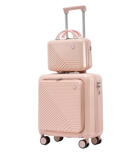 Checked Luggage Carry On Luggage Two-Piece Suitcase Set, Coded Boarding Case, 18in Trolley Case, Lightweight Suitcase Luggage Suitcase (Color : B, Size : 14+18in)