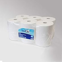 6 Bobinas de Papel Industrial de celulosa Blanco | Rollos de Papel Industrial de Pasta Virgen 100% | Acabado Laminado | 3,6 kg | Marca Práctiko