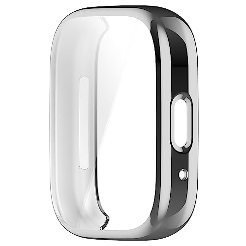 Tyogeephy Case for Redmi Watch 3 Active/Watch 3/3 Lite, Slim, Soft TPU, Scratch & Bump Protection, Plating Silver - Image 3