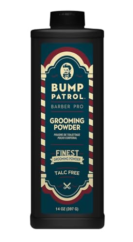 Bump Patrol Barber Pro Grooming Powder - Talc Free Hair and Body Powder for Men - Protects Against Sweat, Odor, and Chafing From Head to Toe for All Skin Types - 14 Ounce (Pack of 1)