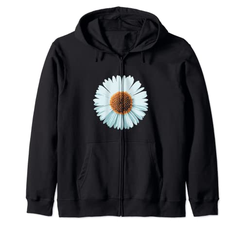 Summer Daisy Flower Graphic Art Modern Minimal Illustration Zip Hoodie