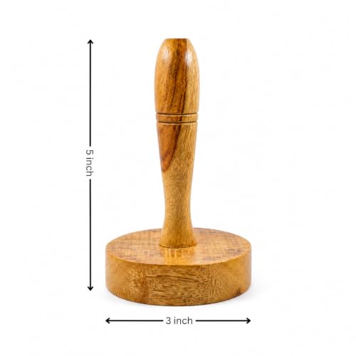 Image of Wooden Roti Press for Kitchen | Manual Chapati & Puri Press | Handmade Natural Hardwood Dough Presser | Heavy Duty Roti Maker for Puri, Papad, Khakhra & Mini Pizza Base | Pack of 2
