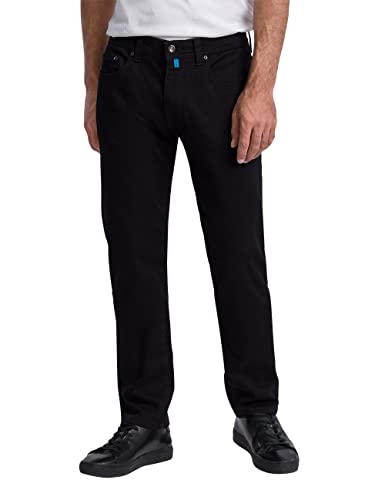 Pierre Cardin Herren Lyon Tapered Jeans, Black Black raw, 36W / 32L