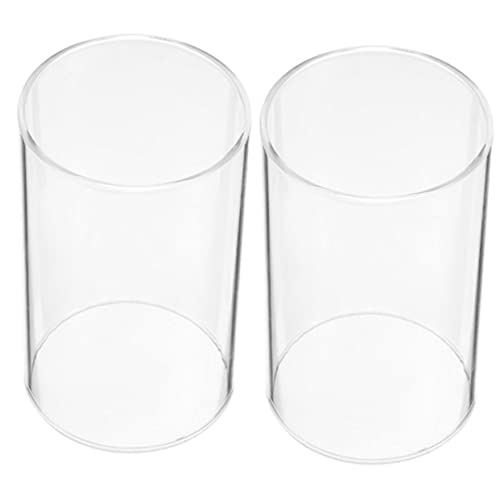2pcs Candle Shade Desktop Candle Holder Decorative Candle Cover Candle Holder Supplies Cylinder Candleholders Decorative Glass Holder Transparent Candle Holder Candle Holder Sleeve