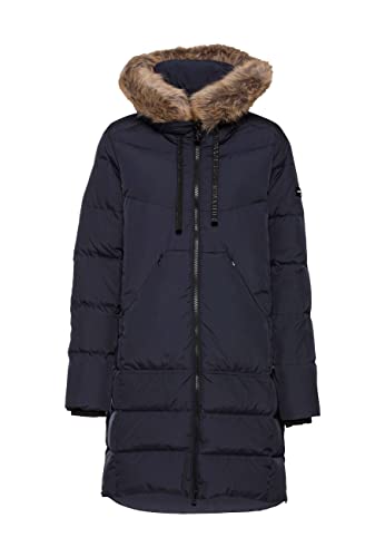 Frieda&Freddies Damen Mantel Jacke Daune blau Kapuze Fellrand 3830b (36)