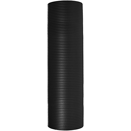 Amazon Basics Extra Thick Exercise Yoga Gym Floor Mat with Carrying Strap - 74 x 24 x .5 Inches, Black