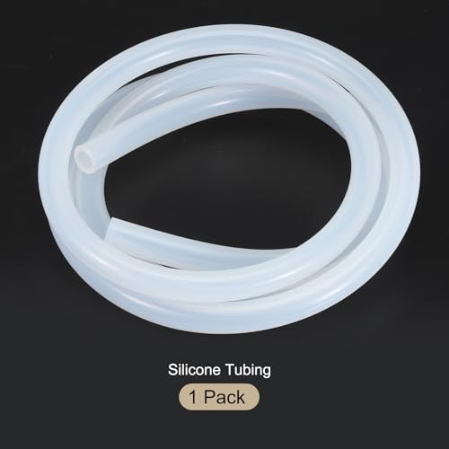 Image of 1m(3.3ft) 10mm(3 /8 inch) ID x 16mm(5 /8 inch) OD Silicone Tubing Clear Industrial Plastic Tubing Pure Silicone Hoses for Pump Siphoning Draining Irrigation Brewing