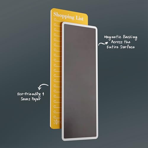 Image of 3 Lines Shopping List Fridge Magnet with Marker|Smart Planning & Shopping for Family, Working Professionals|to Do List| Acrylic Magnetic Notepad for Kitchen Organisation|9x24 cms|Papaya Color|Regular
