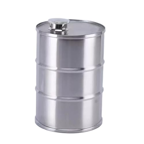 Hohota Water Bottle Portable Stainless Steel Hip Flask 750ml - Leakproof Outdoor Liquor Flask for Whisky Wine(Silver)