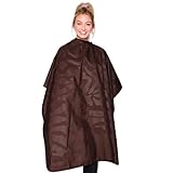 Betty Dain Bleach-proof All Purpose Styling Cape, Material Defends Against Bleach Stains, Color Proof, Chemical Proof, Waterproof, Lightweight Embossed Nylon, Brown
