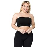Women's Strapless Sexy Y2K Tube Top Sleeveless Stretchy Bandeau Crop Top Casual Solid Summer Outfit Black Regular