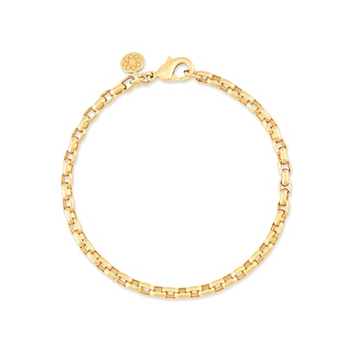 EMF Harmony Rolo Chain Bracelet – Sterling Silver or 18k Gold Vermeil with Bioresonance for Energy Balancing and Wellness – Adjustable Women’s Jewelry
