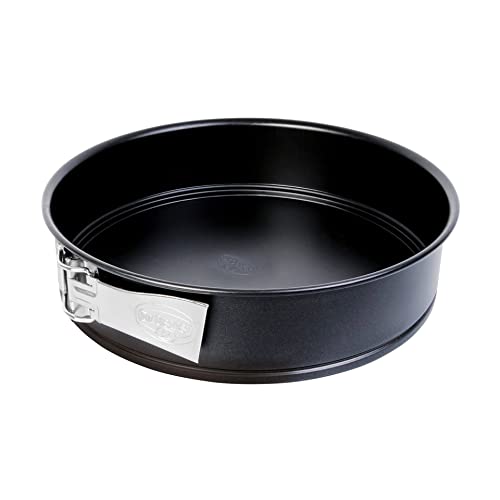 Dr. Oetker Springform Ø 24 cm, Backform mit Flachboden, runde Kuchenform aus Stahl mit Antihaftbeschichtung (Farbe: schwarz), Menge: 1 Stück