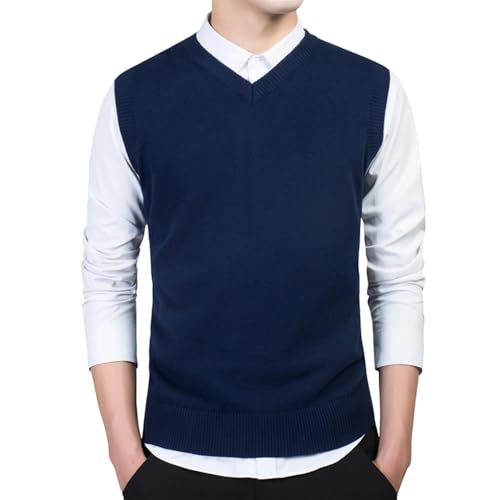 Dcvmvmn 2024 Men's Winter Sleeveless V-Neck Knitted Sweater Vest Loose Large Size Warm Vest2
