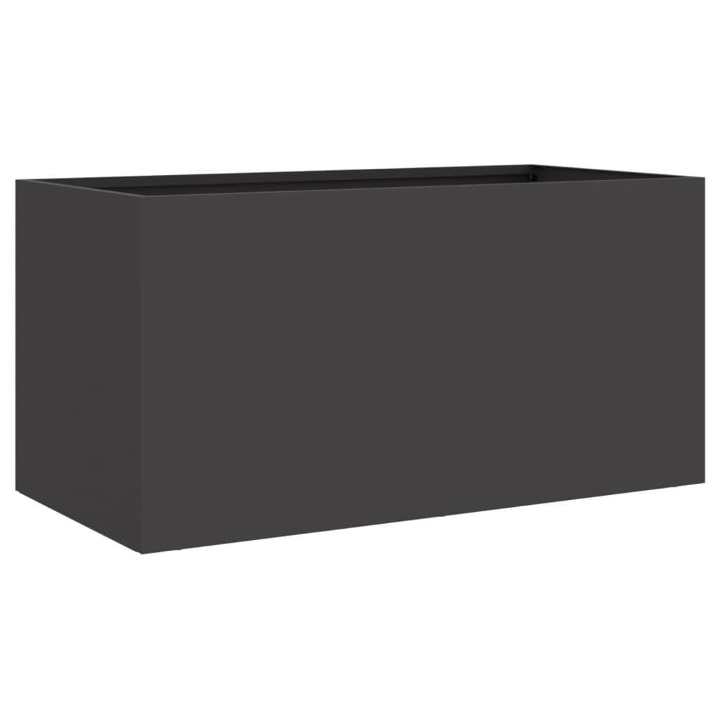 vidaXL Jardinière, Bac à Fleurs, Pot de Plantes, Boîte à Fleurs, Jardinière Surélevée de Jardin Patio Terrasse, Noir 62x30x29 cm Acier