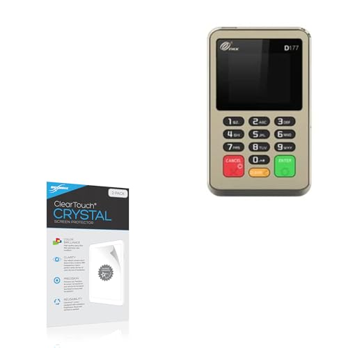 BoxWave Screen Protector Compatible With PAX D177 - ClearTouch Crystal (2-Pack), HD Film Skin - Shields From Scratches