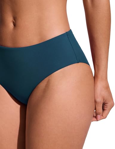 Image of CRZ YOGA Mid Waisted Bikini Bottoms | Mid Cut Leg, Medium Bum Coverage, Full Lining, Swim, Bathing Suit Briefs for Women
