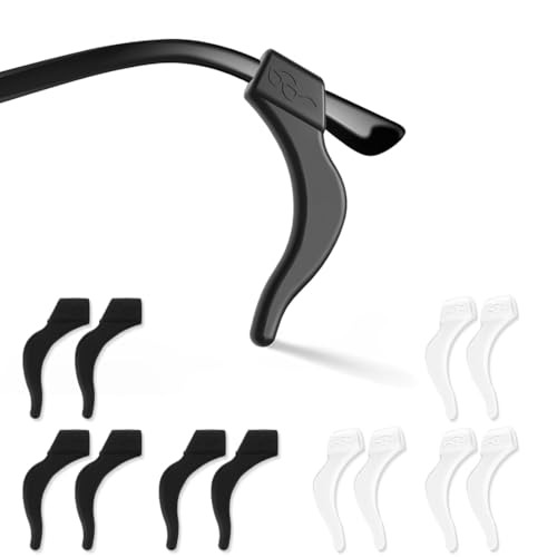 Oporte Antideslizante de Silicona de Calidad, 6 pares Sujeta Gafas, Grande Sujeta Patillas Gafas, Cómodo Titular de silicona antideslizante Para Gafas Accesorios gancho del oído de gafas Deportes