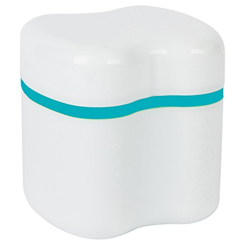 Attractive Denture Bath with Basket - European Style - Large - Teal