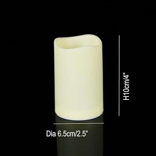 Image of WRalwaysLX 2 Pack LED Flameless Candles, Remote Control Candles Decorative Outdoor and Indoor, (Dia 2.5 inch X4 H ) Plastic Flickering with Timer by 3*AAA Batteries(EXCL.)