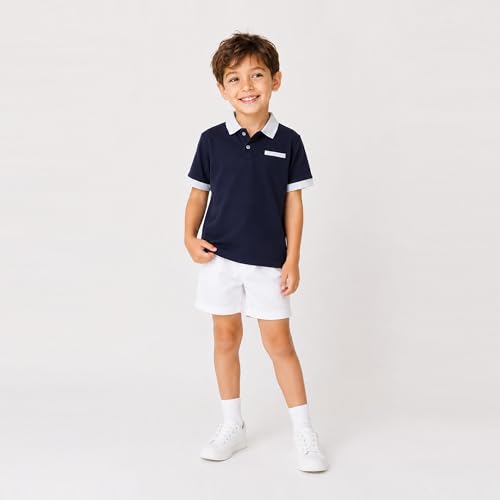 Image of Mud Kingdom Boys Polo Shirt Short Sleeve School Uniform Pique Polo Summer