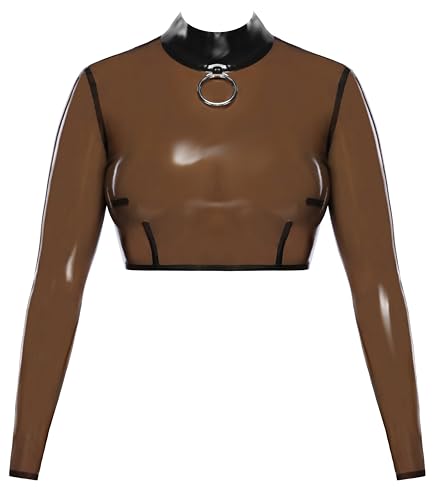 Late X Femme Latex Hauts Fumée XXL