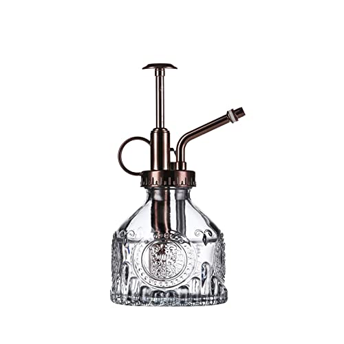Aebor Glass Plant Mister - 6.5' Green Glass Water Spray Bottle with Gold Top Pump, Small Plant...