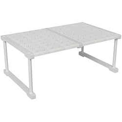 Estanteria Extensible Para Armario SOUNAY Estante de Almacenamiento Extensible para Armario, Estante Extensible Armario Ajustable 47-68CM, Estante de Tension Extensible Armario, sin Taladro, Blanco