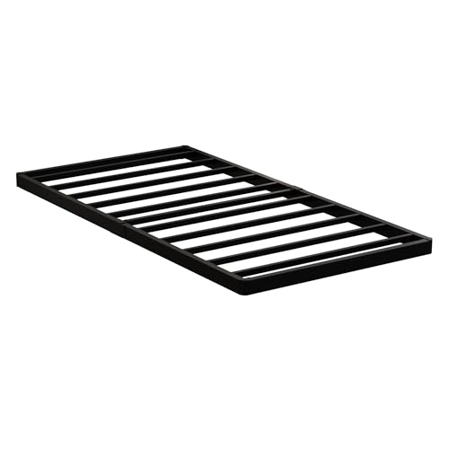 Maenizi Somier individual de 2 pulgadas de perfil bajo, base de cama de metal resistente, base de litera, base de colchón, fácil montaje, sin ruido, color negro